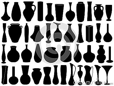 Vase Set Isolated Vector Illustration