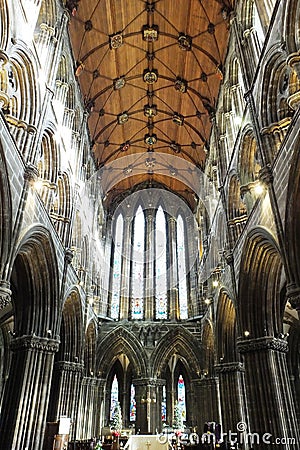 The vast interior of Glasgow Cathedral Editorial Stock Photo