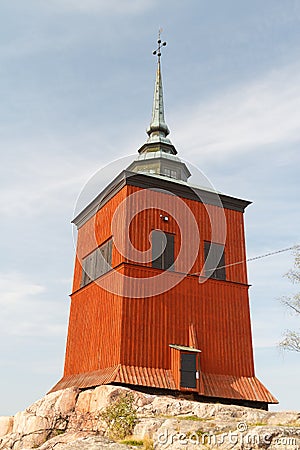 Vastra clock tower in the historic centre of Nykoping Stock Photo