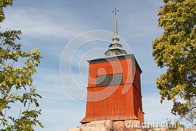 Vastra clock tower in the historic centre of Nykoping Stock Photo