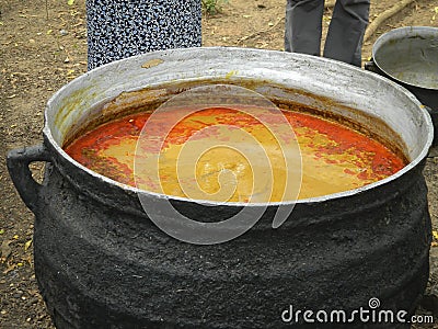 Vat of palm oil Stock Photo