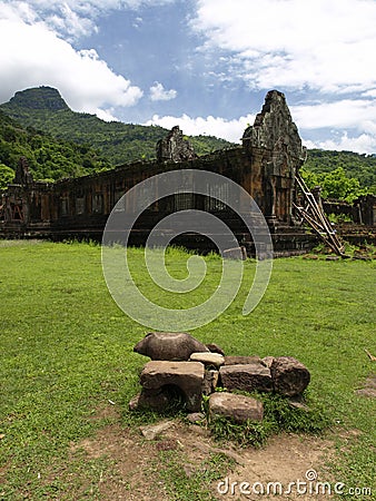 Vat Phou The world heritage site of Laos Stock Photo