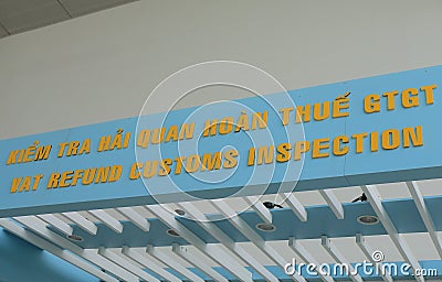 VAT refund custom Ho chi Minh City International airport Vietnam Editorial Stock Photo