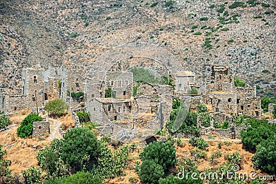 Vatheia, a village on the Mani Peninsula, in Greece. Editorial Stock Photo