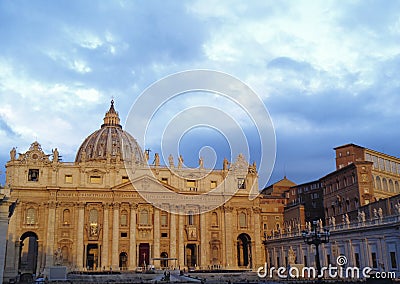 the vatican building with rainy clouds above Editorial Stock Photo