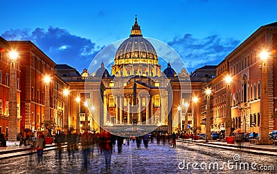 Vatican City Holy See. Dome of St. Peters Basil Editorial Stock Photo