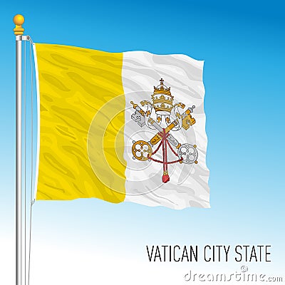 Vatican City, Holy See official national flag, Rome Cartoon Illustration