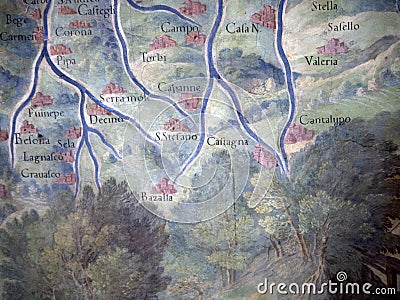 VATICAN CITY, ROME - FEBRUARY 26 2022 - Famous mural geographic maps Editorial Stock Photo