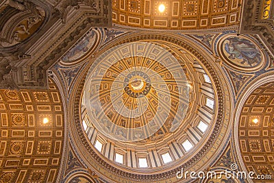 Vatican City, Vatican - September 24, 2023: Saint Peter's Basilica in Vatican. Richly decorated domes in the basilica Editorial Stock Photo