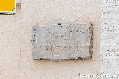 Sign Poste Vaticane (Vatican Post Editorial Stock Photo