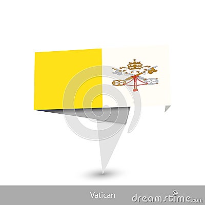 Vatican Country flag. Paper origami banner Vector Illustration