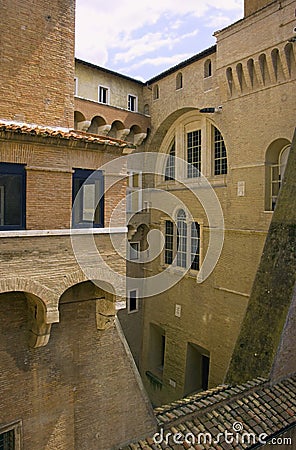 The Vatican courtyard Rome tile balcony Catholic church Stock Photo