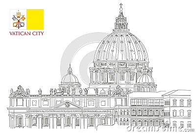 Vatican minimal vector illustration on white background Vector Illustration