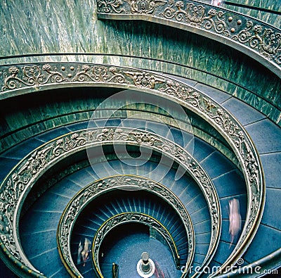 Vatican Museum, Spiral stairs Editorial Stock Photo