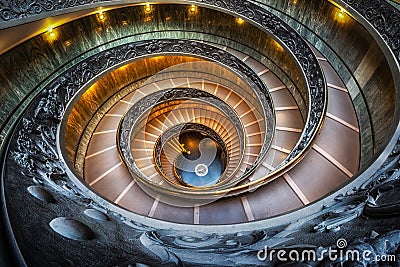 Vatican Museum Stairs Editorial Stock Photo