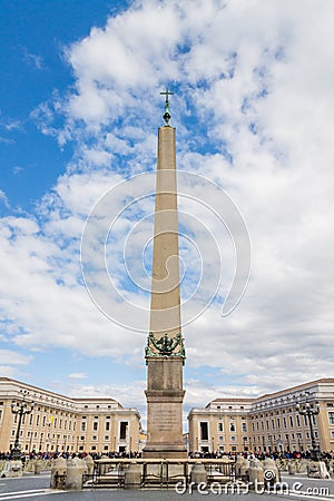 The Vatican Obelisk in St Peter`s Square, Rome, Italy. Editorial Stock Photo