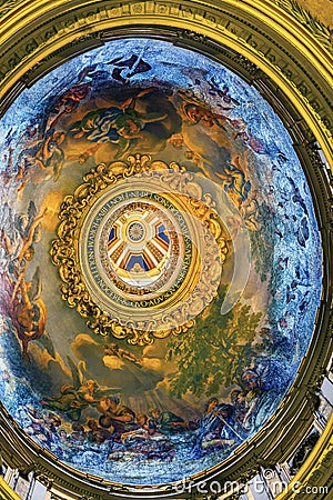 Vatican Ornate Gold Ceiling Dome Paintings Rome Italy Editorial Stock Photo