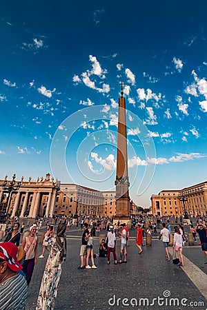 Egyptian Obelisk in Vatican Editorial Stock Photo