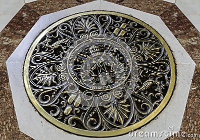 Vatican Seal floor bronze cover Editorial Stock Photo