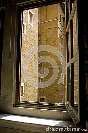 Vatican window residence courtyard Rome architecture Stock Photo