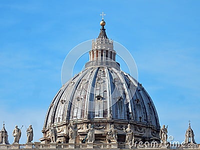 Vaticano - Particolare della Cupola di San Pietro Editorial Stock Photo