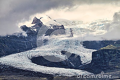 Vatnajökull: the largest and most voluminous ice cap in Iceland, and the second largest in area in Europe. Stock Photo