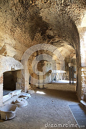 Vaults of Roman amphitheatre in Lecce, Italy Stock Photo