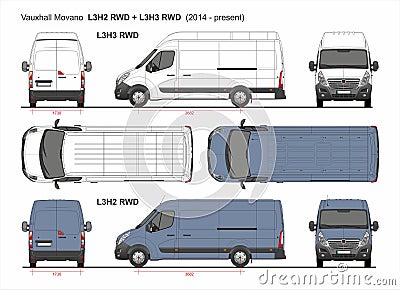 Vauxhall Movano Cargo Delivery Van MWB L3 RWD 2014-present Editorial Stock Photo