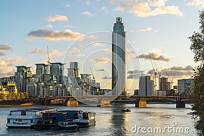 Luxury St George Wharf Tower in London Editorial Stock Photo