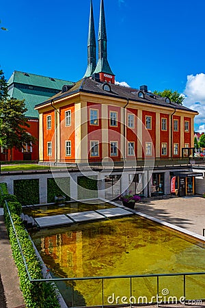 Vaxjo, Sweden, July 16, 2022: View of Vaxjo cathedral in Sweden Editorial Stock Photo