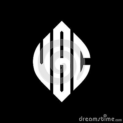 VBC circle letter logo design with circle and ellipse shape. VBC ellipse letters with typographic style. The three initials form a Vector Illustration