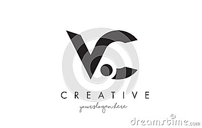 VC Letter Logo Design with Creative Modern Trendy Typography. Vector Illustration