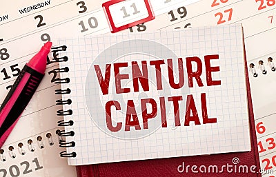 VC venture capital abbraviation symbol. Concept words VC venture capital on white note Stock Photo