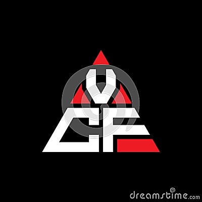 VCF triangle letter logo design with triangle shape. VCF triangle logo design monogram. VCF triangle vector logo template with red Vector Illustration