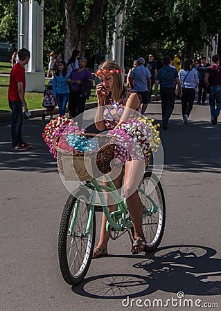 VDNH. Exhibition of achievements of national resources. Moscow. Summer. Editorial Stock Photo