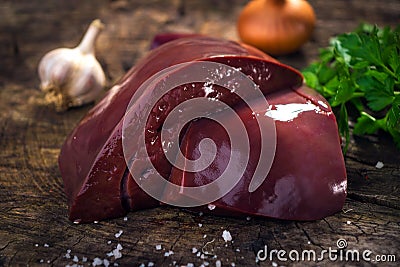 Veal liver Stock Photo