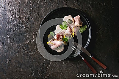 Veal with tuna sauce vitello tonnato Stock Photo