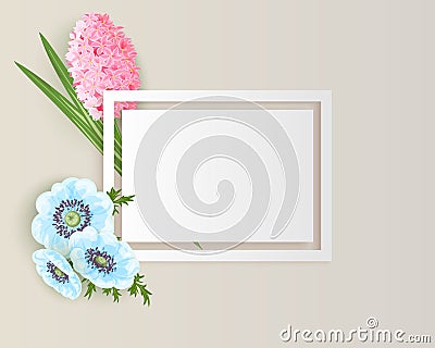 Vecto frame with flowers Vector Illustration