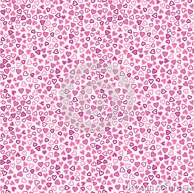 Vecto pink hearts seamless pattern. Vector Illustration