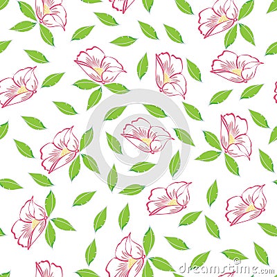 Abstract pink flower seamless pattern background Stock Photo