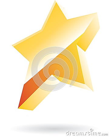 Vector 3d golden star Vector Illustration