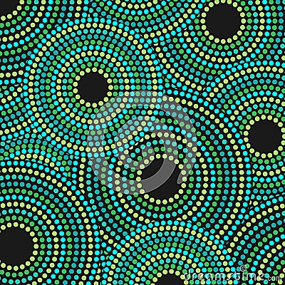 Vector Aboriginal Dotted Circles Pattern Background Illustration Vector Illustration