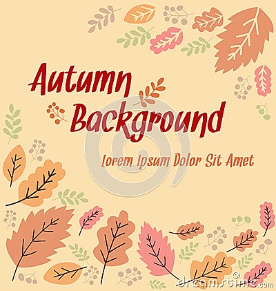 Vector abstract autumn leaf banner background design with text space Vector Illustration