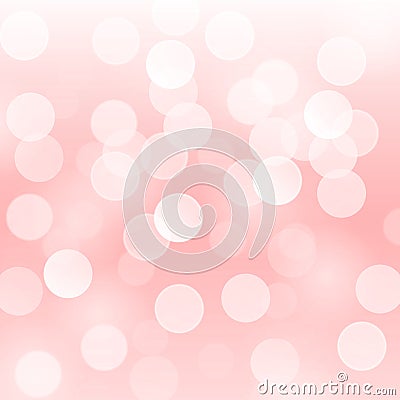 Vector abstract background with blurred defocused light pink bokeh lights Vector Illustration