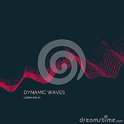 Vector abstract background with a colored dynamic waves Vector Illustration