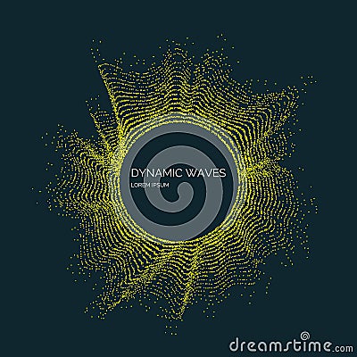 Vector abstract background with a colored dynamic waves Vector Illustration