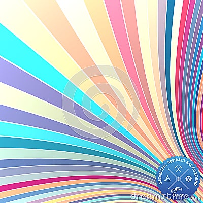 Vector abstract background with curled stripes. Illusion of 3d stripes Vector Illustration