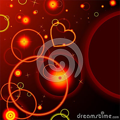 Vector abstract background. Fiery heart. Vector Illustration