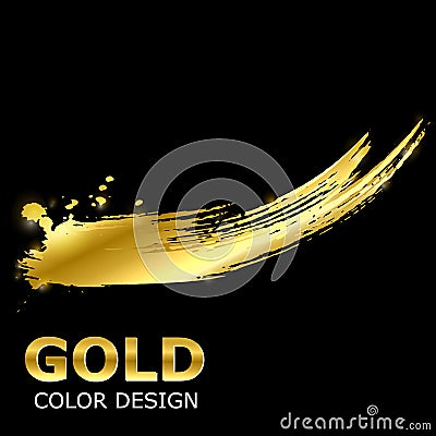 Vector abstract background with golden paint strokes Vector Illustration