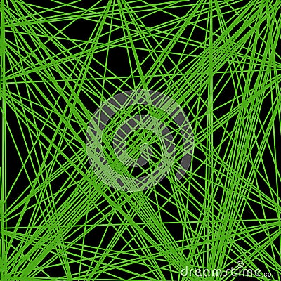 Vector abstract background of interwoven green lines, wires, Stock Photo